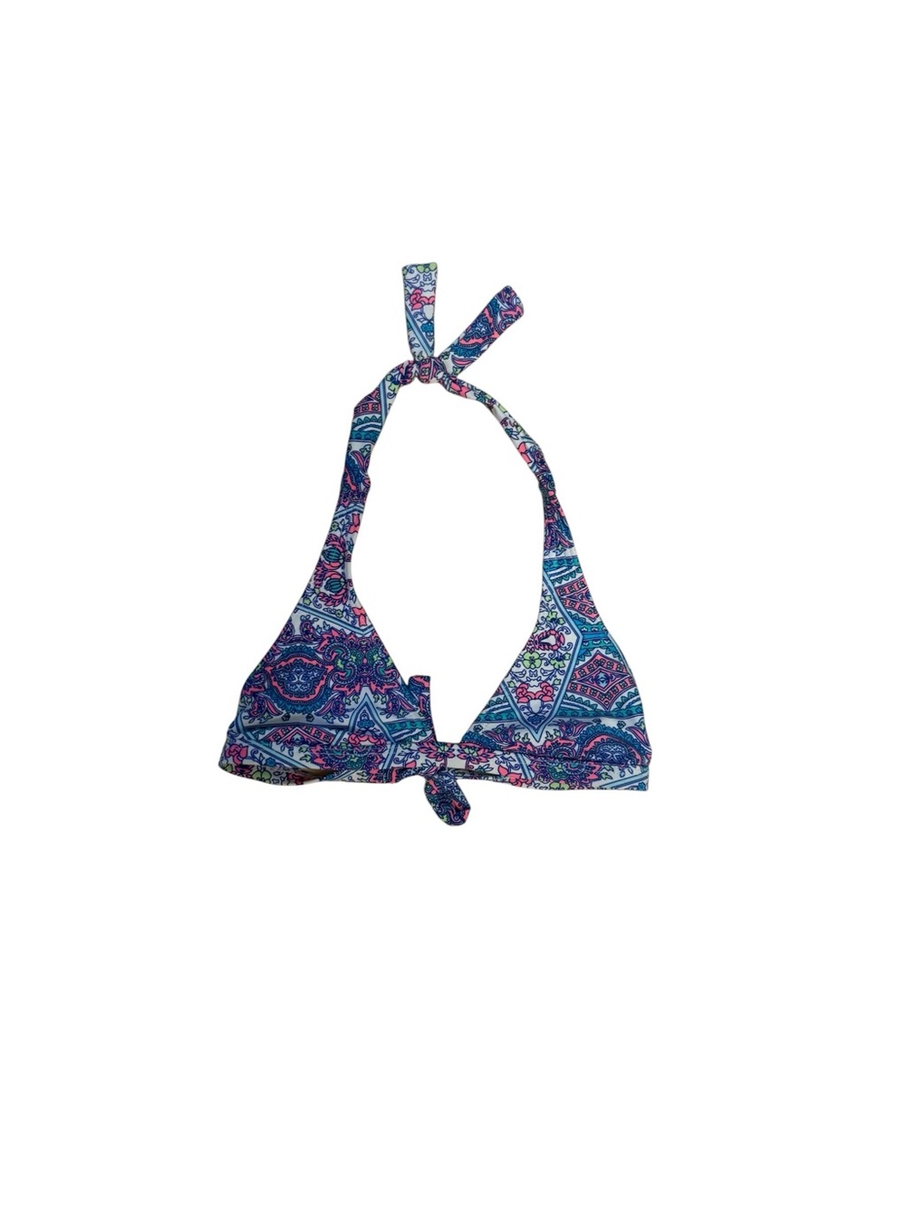 O'Neill Girls Paisley Halter Bikini Top in Blue and Purple